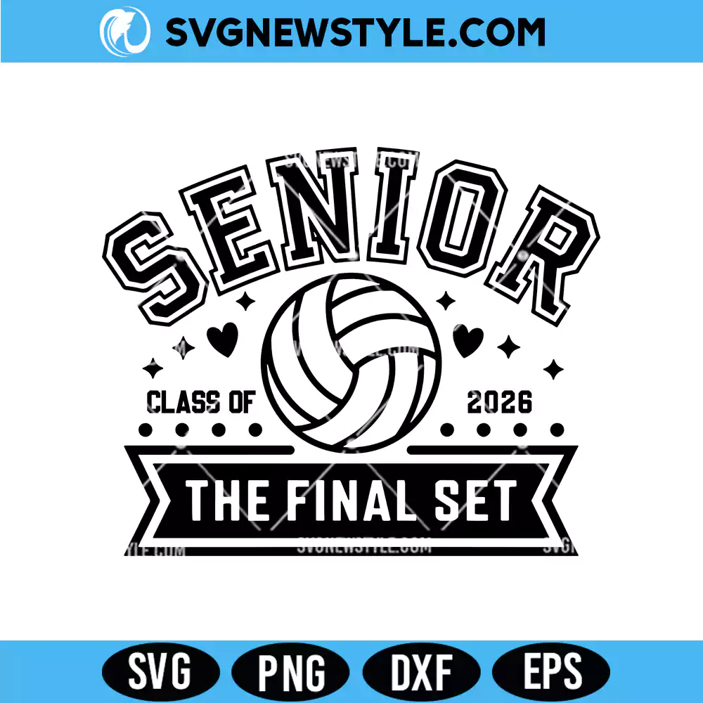 Senior Volleyball Class Of 2026 Svg, PNG, DXF, EPS | Digital Download for Cricut 1 Senior Volleyball Class Of 2026 Svg