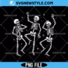 Vintage Dancing Skeletons PNG