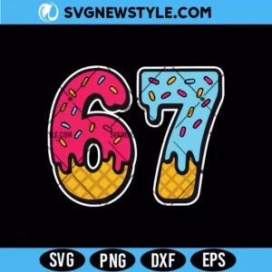 67 Drip Ice Cream Svg