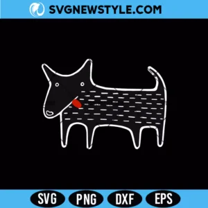 Black Dog Kawaii Folk Svg