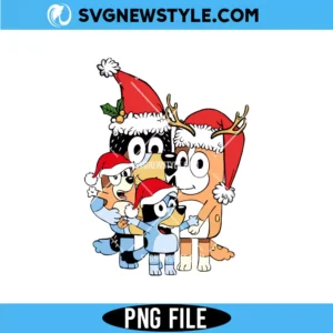 Bluey Family Christmas PNG Files