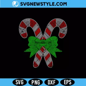 Candy Cane Rhinestone Template Svg