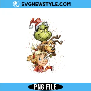 Cute Green Mean Guy with Friends PNG