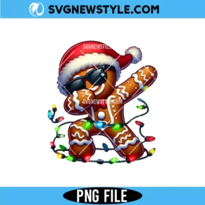 Dabbing Christmas Gingerbread man PNG