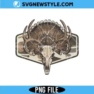 Deer Skull And Turkey Fan PNG