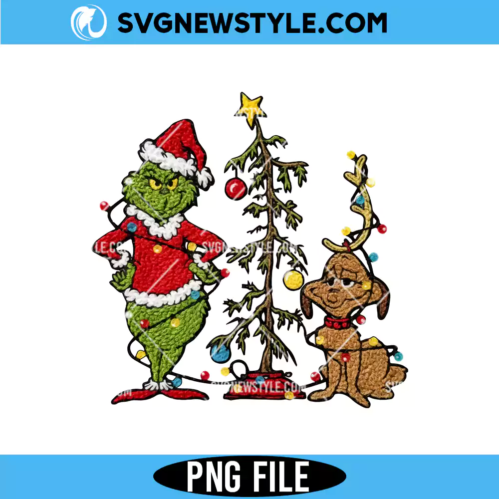 Faux Yarn Crochet Grinch Christmas Png, Grinchmas Png, Digital Download 1 Faux Yarn Crochet Grinch Christmas Png