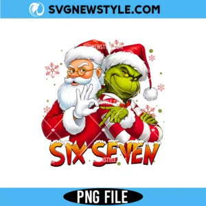 Funny Santa Grinch Six Seven Meme PNG
