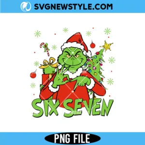 Funny Six Seven Meme Christmas Grinch Png