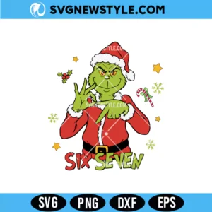 Funny Six Seven Meme Christmas grinch Svg