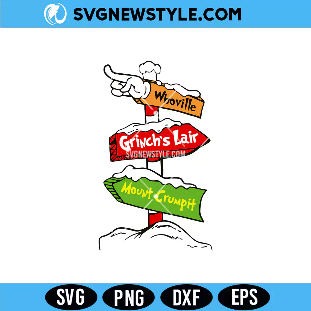 Grinch Direction Signs SVG, Funny Grinch SVG, PNG DXF EPS | Digital Download 1 Grinch Direction Signs SVG