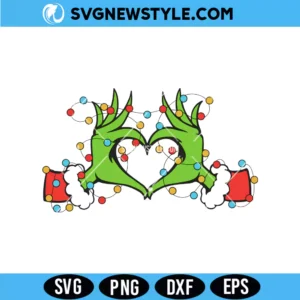 Grinch Hand with Lights SVG