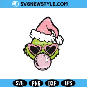 Grinch blowing bubbles Svg