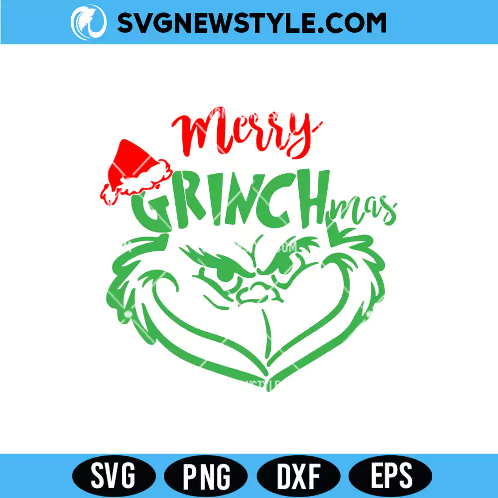 Merry Grinchmas SVG Design, Grinchmas Shirt SVG, PNG DXF EPS | Digital Download 1 Merry Grinchmas SVG Design