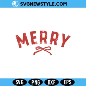 Merry with Bow Svg