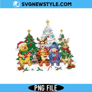 Retro Pooh Christmas Png Sublimation