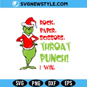 Rock Paper Scissors Grinch Christmas Svg