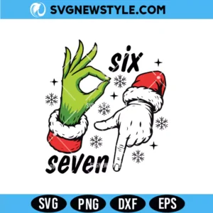 Six Seven Meme Grinchmas SVG