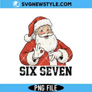 Six Seven Meme Christmas santa Png File