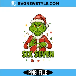 The Grinch face Six Seven PNG clipart