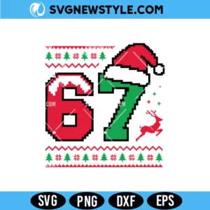 Ugly Sweater Number 67 Svg