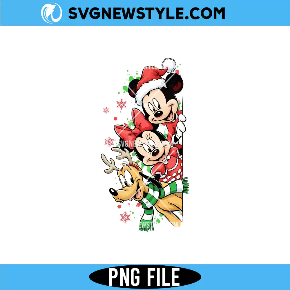 Cartoon Mouse And Friends Christmas Png, Xmas Holiday Png, Digital Download 1 Cartoon Mouse And Friends Christmas Png