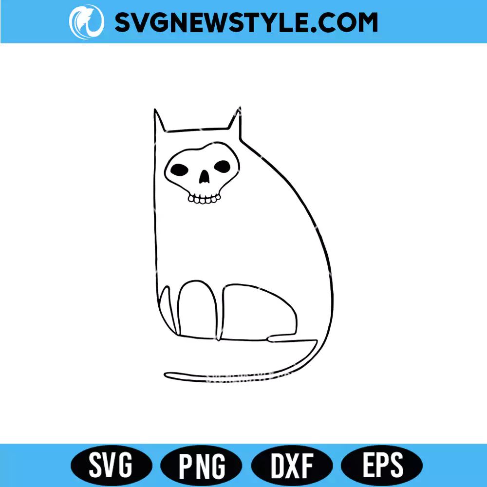 Cat Skull Svg, Halloween Cat Skull SVG, PNG DXF EPS | Digital Download 1 Cat Skull Svg