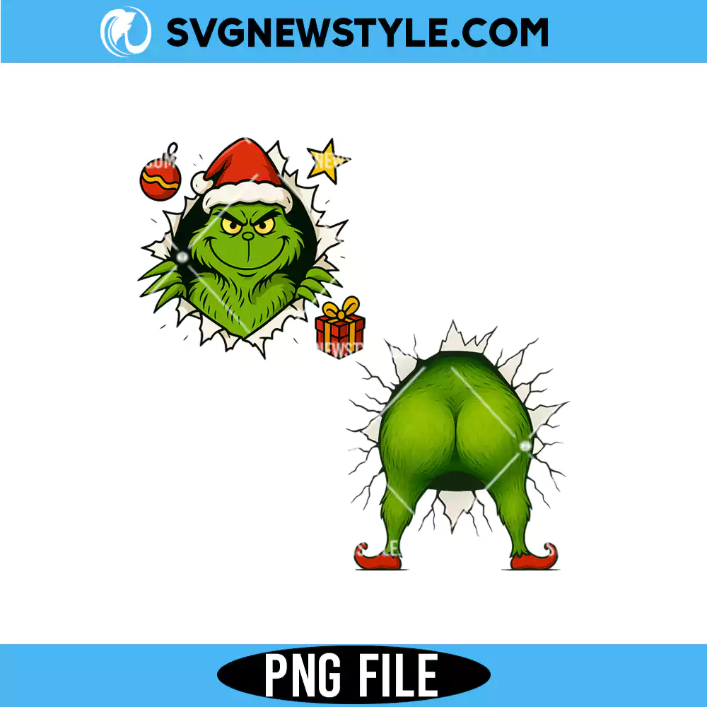 Green Monster Santa Butt PNG, Coquette Xmas Digital | Instant Download 1 Green Monster Santa Butt PNG