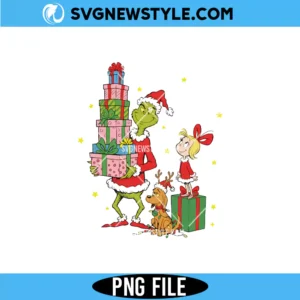 Cute Grinch and Cindy Lou Christmas Png
