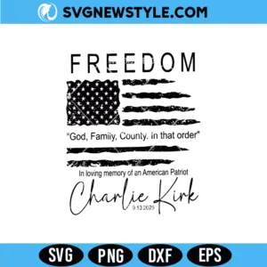 FREEDOM Charlie Kirk Svg Design