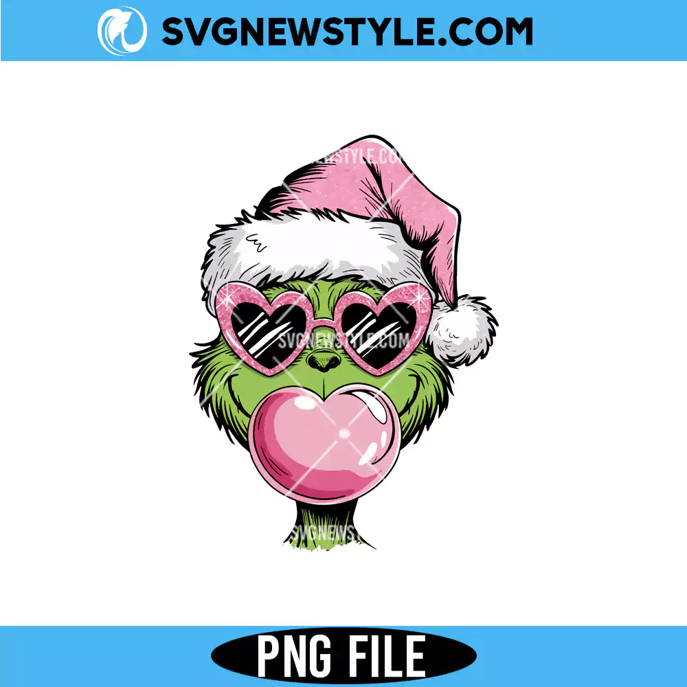 Grinch Blowing Bubble Png, Cute Grinch PNG clipart | Digital Download 1 Grinch Blowing Bubble Png