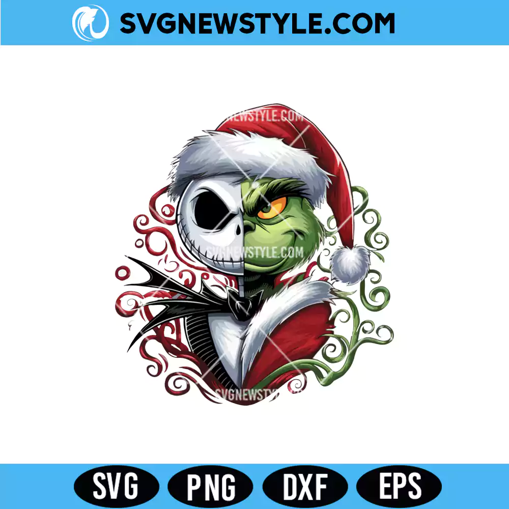 Grinch and Jack Christmas PNG, Jack Skellington Christmas PNG, Digital Download 1 Grinch and Jack Christmas PNG