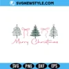 Merry Christmas Bow and Tree Sleeve Svg, PNG DXF EPS for Cricut 2 Merry Christmas Bow and Tree Sleeve Svg