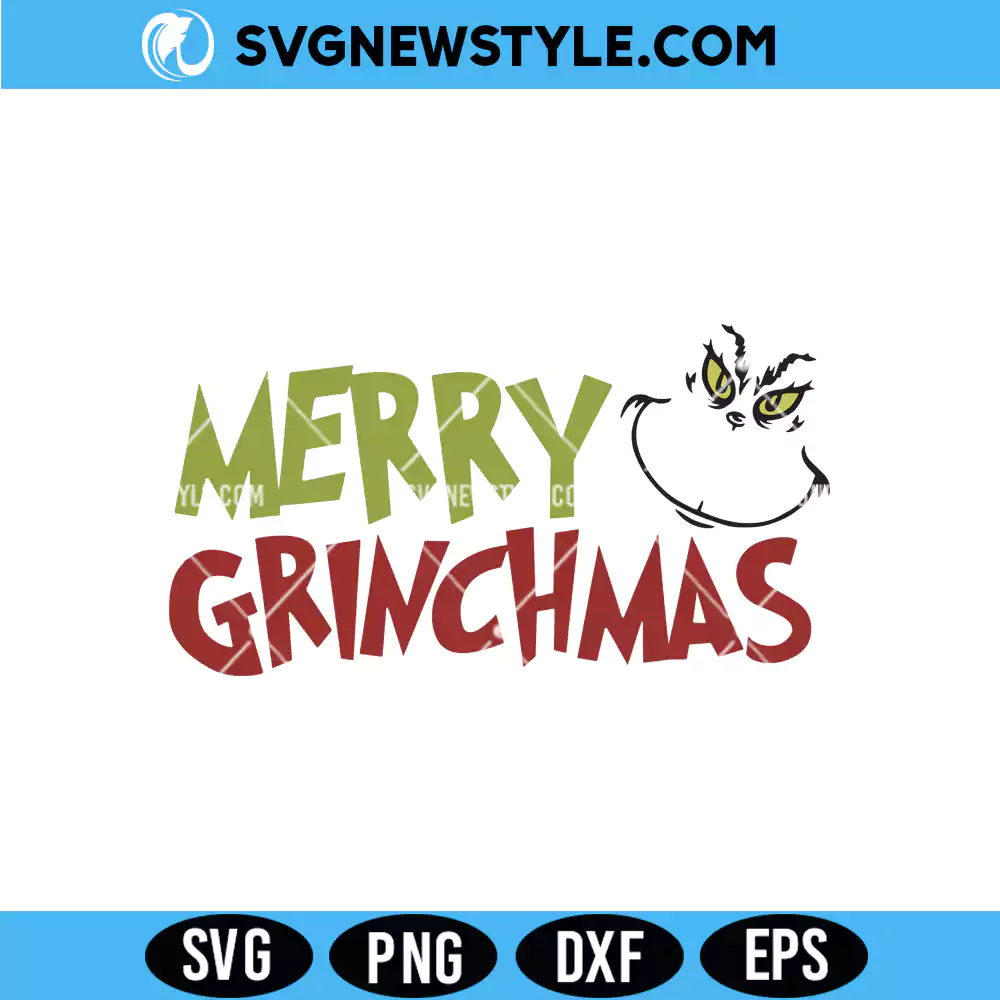 Merry Grincmas SVG, Grinch Face Svg, PNG DXF EPS | Digital Download 1 Merry Grincmas SVG