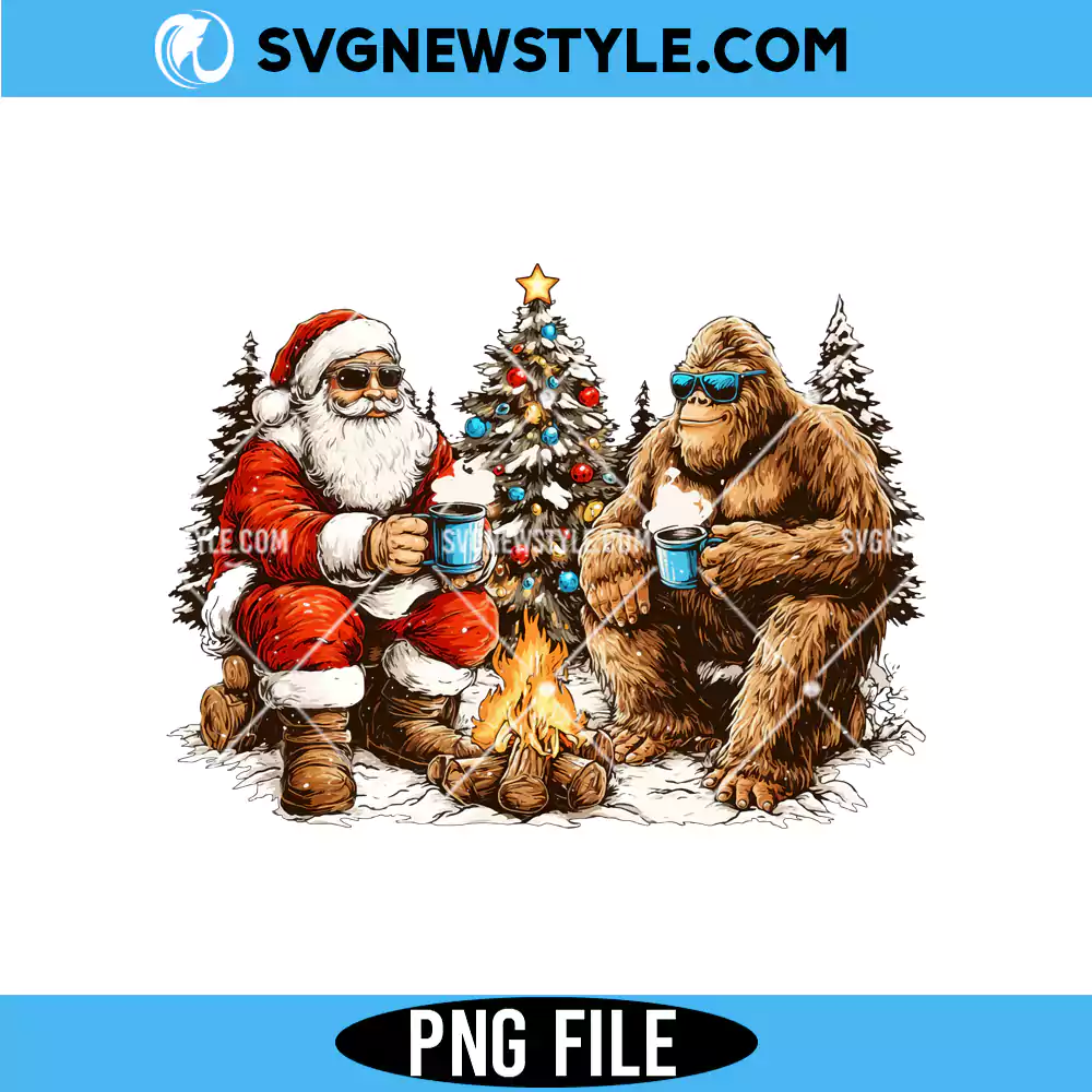 Merry Squatchmas Png, Funny Santa And Bigfoot Christmas PNG | Digital Download 1 Merry Squatchmas Png