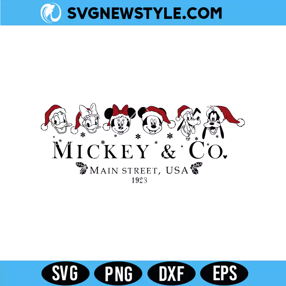 Mickey and Co Christmas Svg, Disney Christmas SVG Bundle, PNG, DXF, EPS Files for Crafts 1 Mickey and Co Christmas Svg