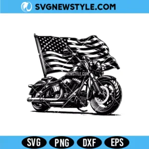 Motorcycle with Flag SVG