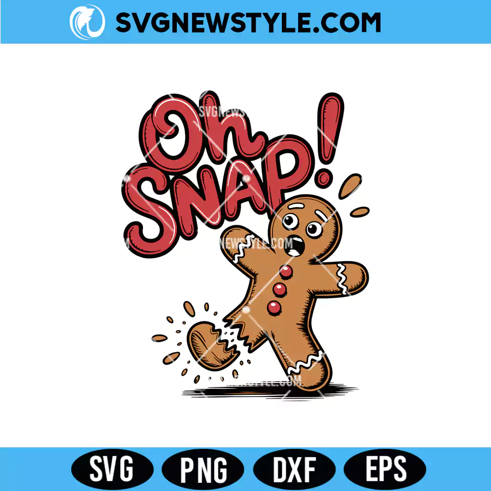 Funny Gingerbread Man Svg, Oh Snap Svg, PNG DXF | Digital Download 1 Funny Gingerbread Man Svg