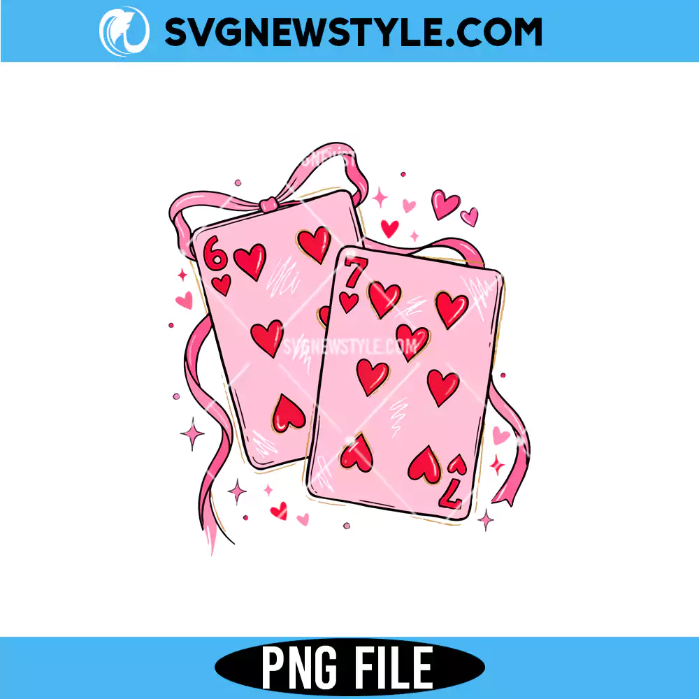 Playing Cards Valentine 6 7 PNG, Valentine Card Clipart PNG | Digital Download 1 Playing Cards Valentine 6 7 PNG