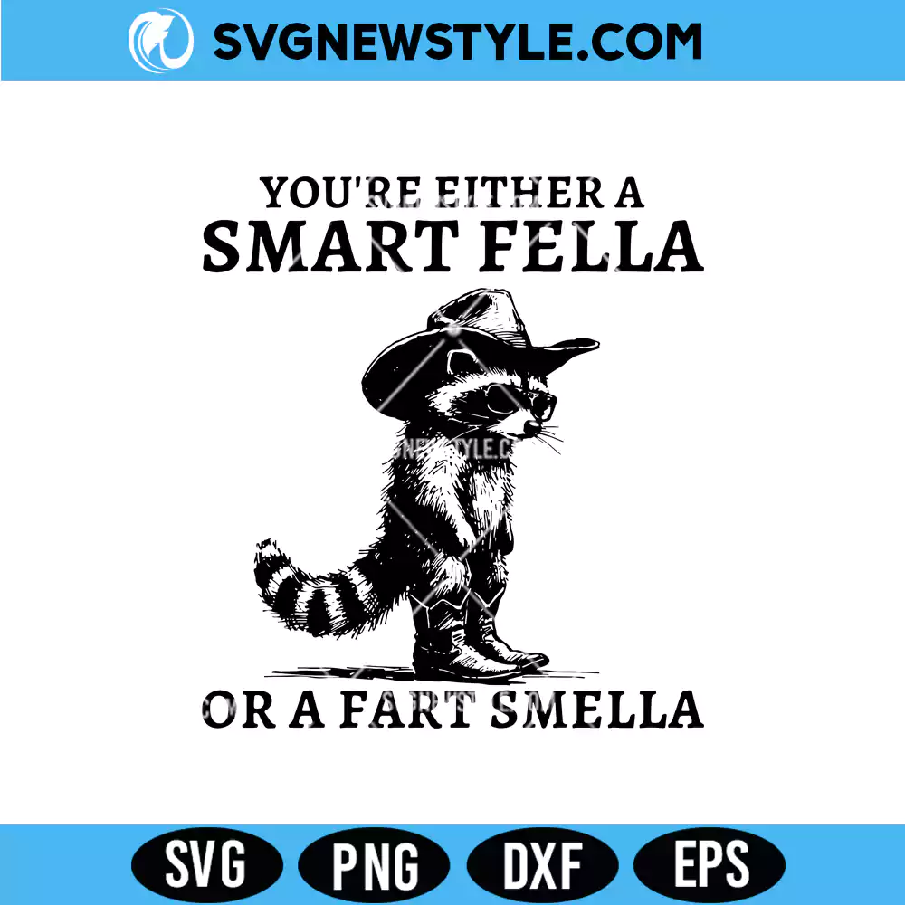 Smart Fella Raccoon 90s Svg, Funny Raccoon SVG, PNG DXF EPS | Digital Download 1 Smart Fella Raccoon 90s Svg