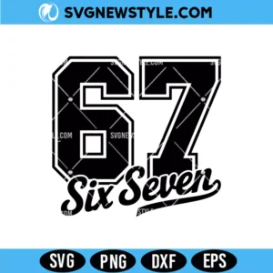 Funny Six Seven SVG Png, 6 7 Meme Svg, DXF, EPS Files for Cricut & Silhouette