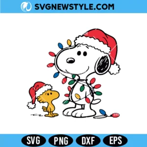 Snoopy Christmas Lights Svg