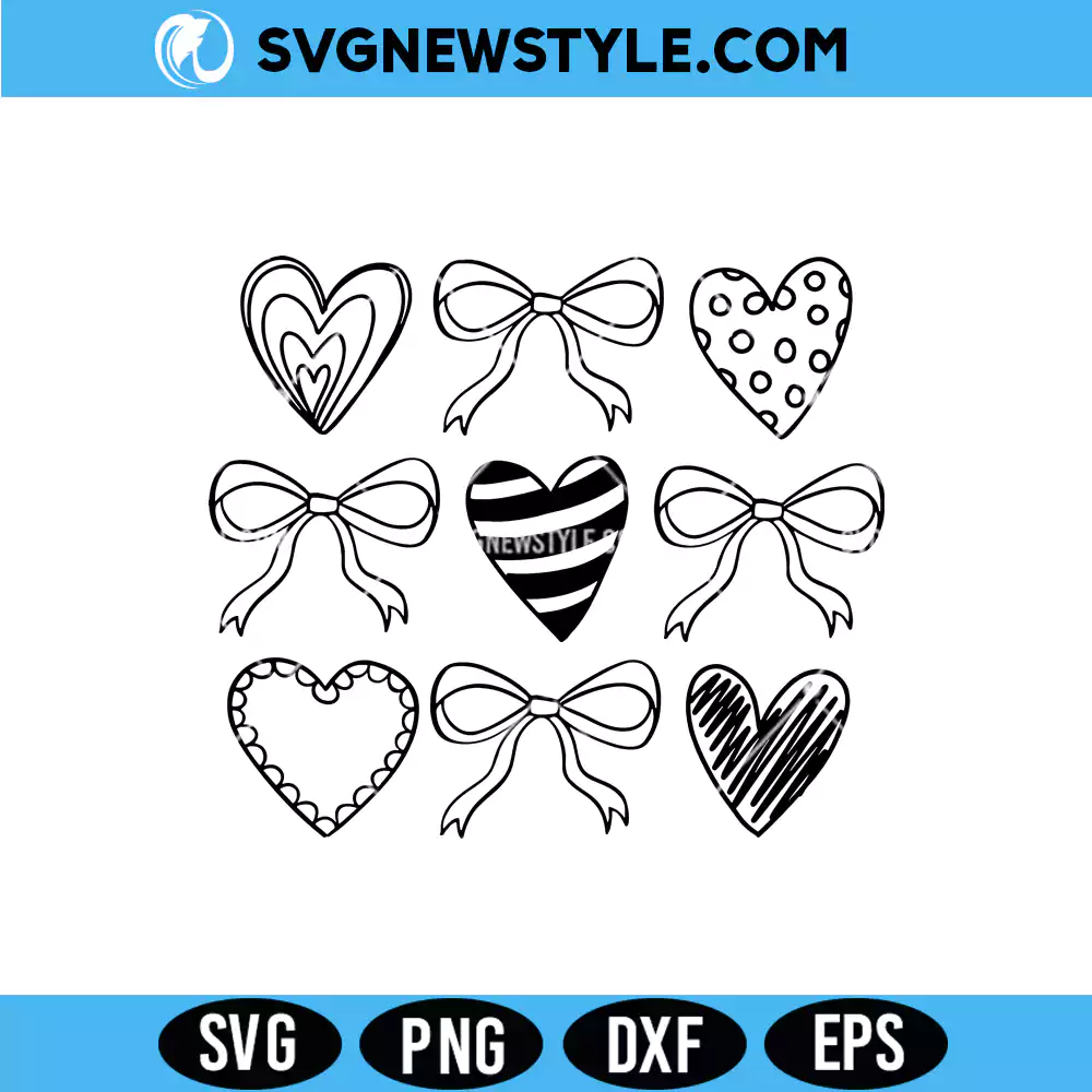 Valentine Coquette Heart Svg File, Valentine Bow Svg, PNG | Digital Download 1 Valentine Coquette Heart Svg File