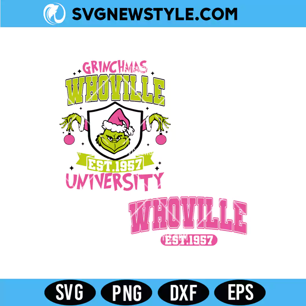 Whoville University Svg Bundle, Grinch Svg, PNG DXF EPS | Digital Download 1 Whoville University Svg Bundle