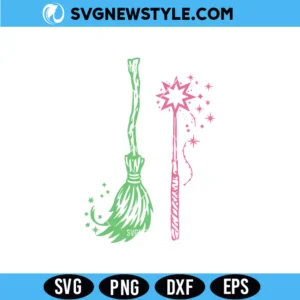 Wicked Wand Broomstick SVG