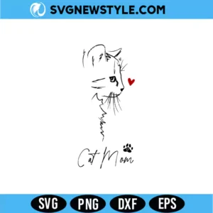 Cat Mom SVG Digital Download &ndash; Cute Cat Lover SVG
