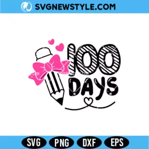 Coquette Pencil 100 Days Svg