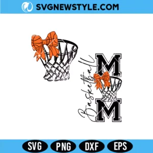 Coquette Bow Basketball Mom SVG Digital Download &ndash; Cute Sports Mom SVG