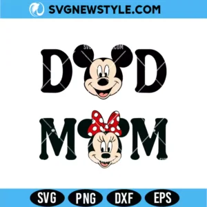 Disney Minnie Mom and Dad SVG Digital Download for Family Shirts & Crafts