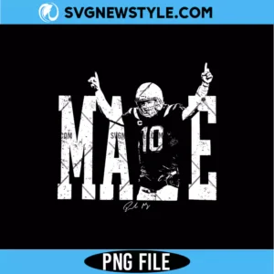 Drake Maye Football PNG Digital Download for Fan Shirts, Stickers & Sports Crafts