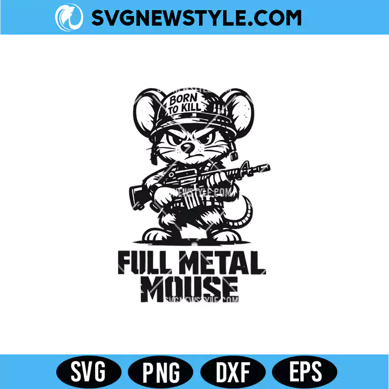Full Metal Mouse SVG Digital Download – Funny Parody Mouse SVG 1 Full Metal Mouse SVG Digital Download funny parody mouse design